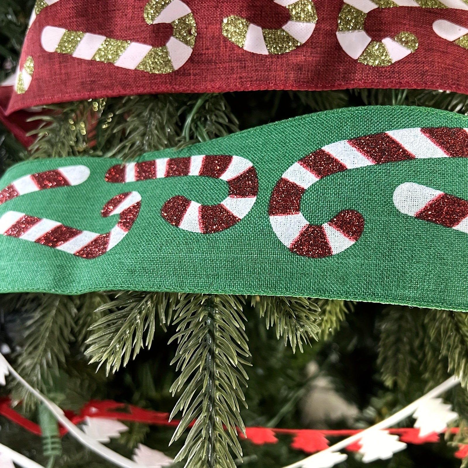 4.57m Christmas Ribbon Candy Mint Cane Ribbon Mint Ribbon DIY Craft Garland