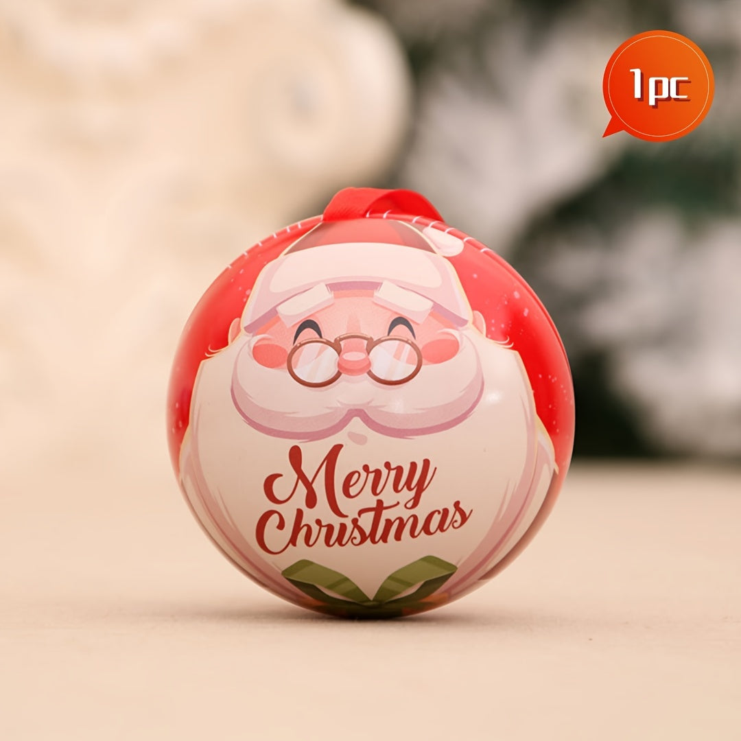 Christmas Candy Box Tin Ball Gift Packaging Round Shaped Mini Box