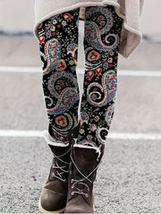 Paisley Floral Print High Rise Leggings