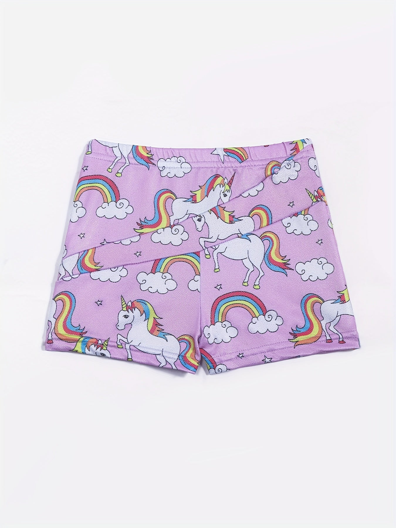 Kids Girls Pony Graphic Sports Shorts High Stretch Yoga Dance-Workout