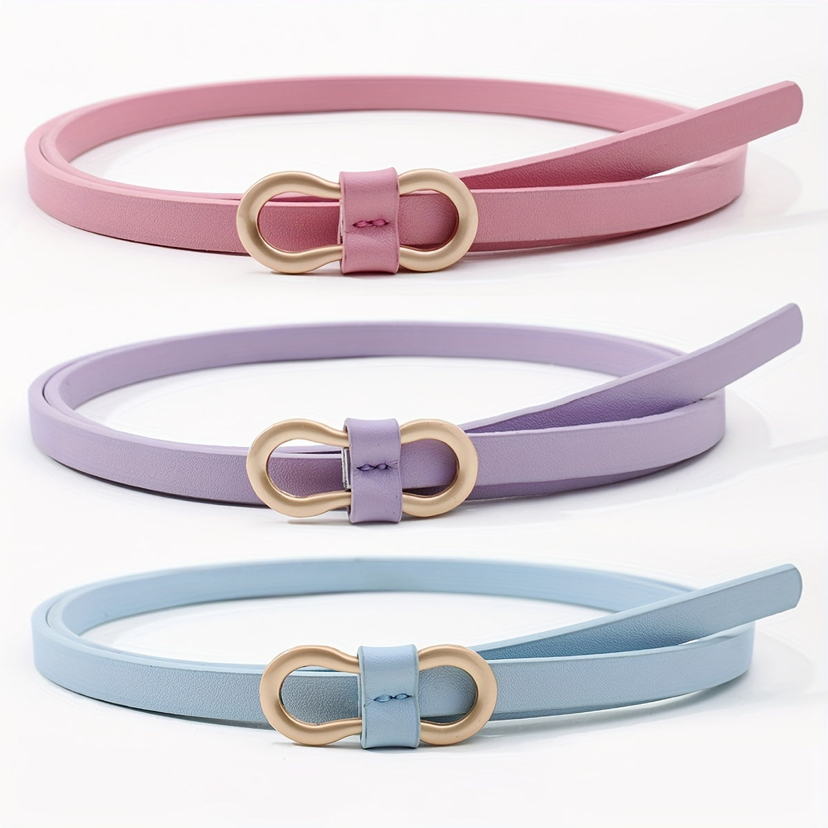 Vintage Metal Buckle Thin Belt Jeans Pants Belt