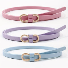 Vintage Metal Buckle Thin Belt Jeans Pants Belt