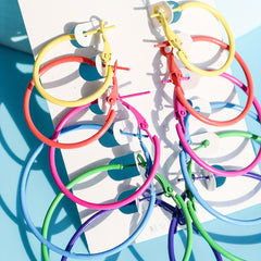 6pcs Exaggerated Rainbow Candy Earrings Set