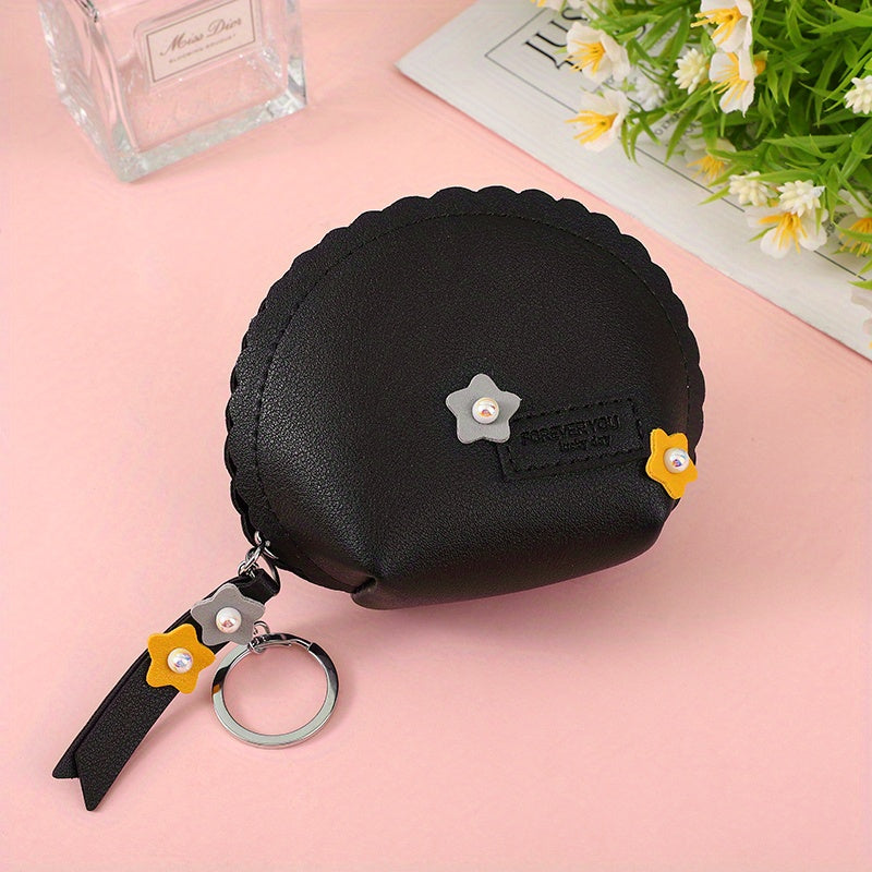 Shell Shaped Flower Coin Purse Key Bag for Girls
