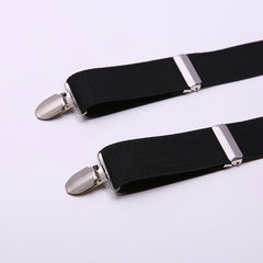 Men's X Back Adjustable 4 Metal Clips Suspenders for Party