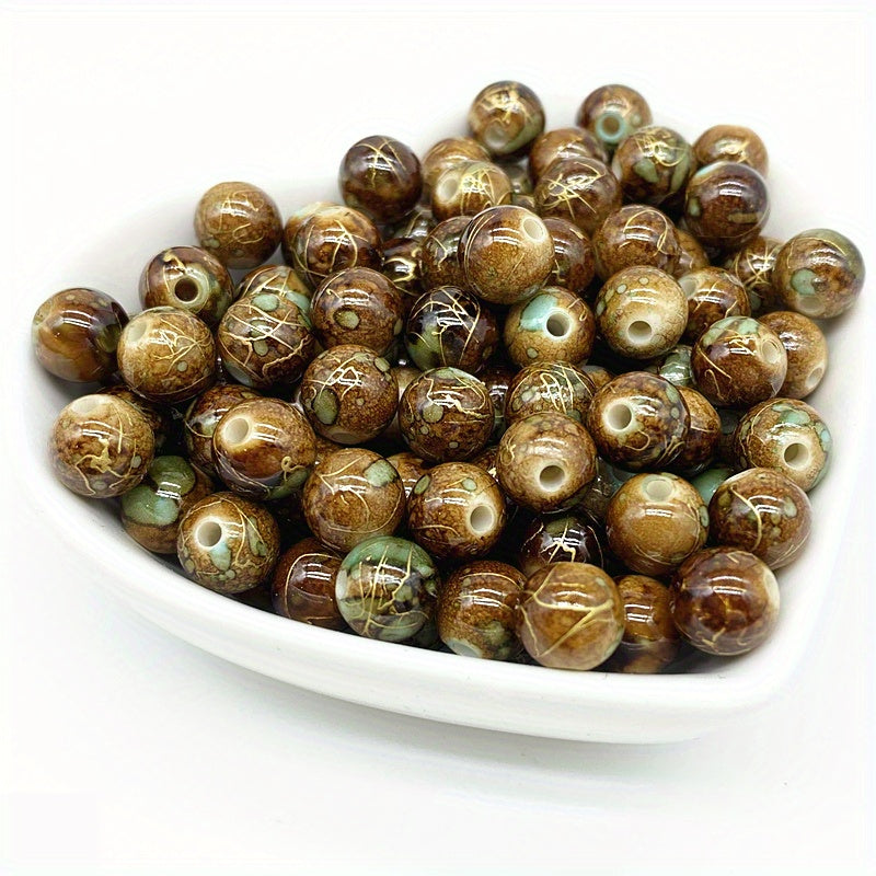 50pcs Acrylic Beads Golden Wire for Necklace Bracelet Earring DIY Jewelry