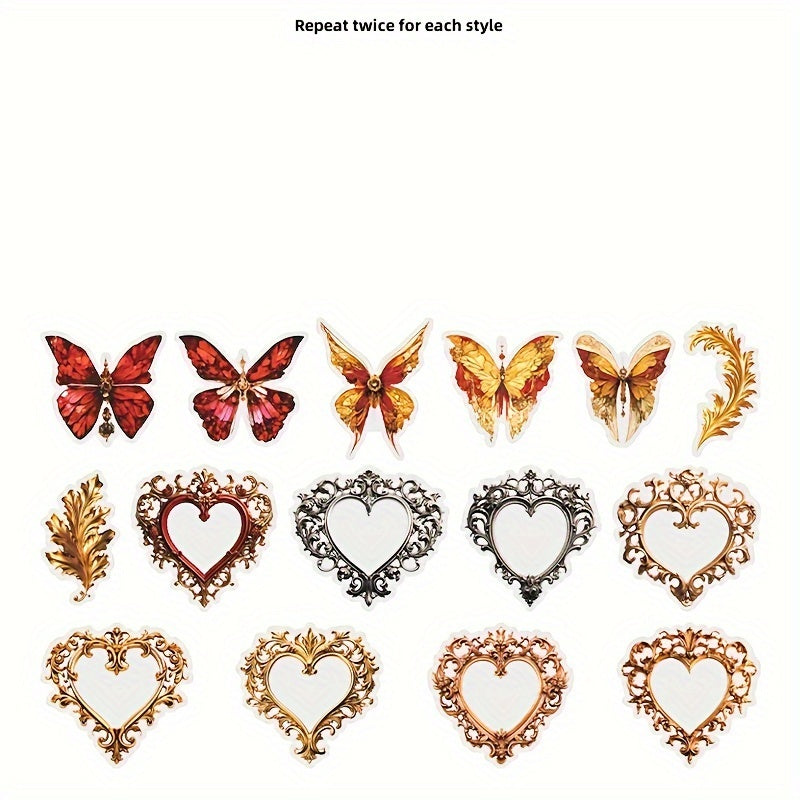 30pcs Dreamy Baroque Border Butterfly Stickers DIY Decor