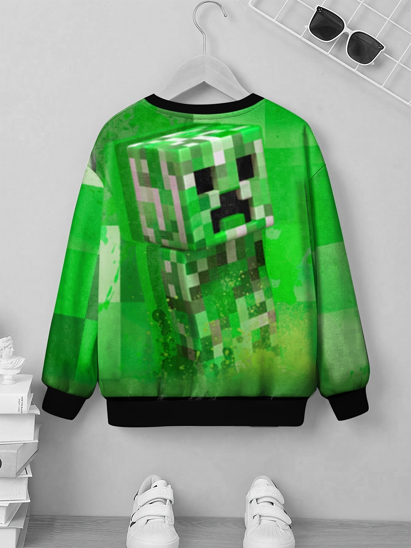 Kids Optical Illusion Robot Print Sweatshirt Casual Pullover