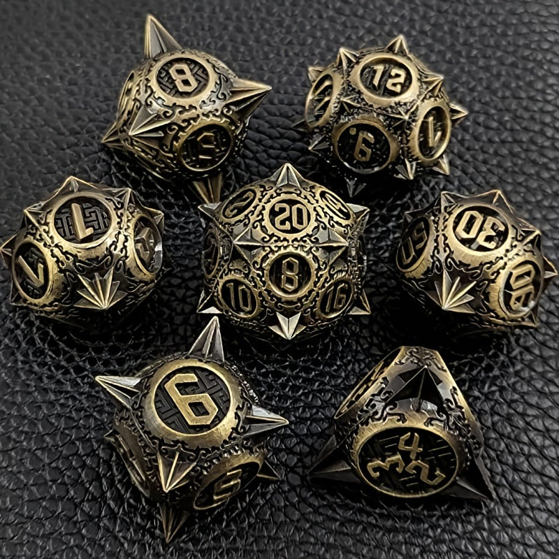 7 Die Metal Polyhedral Dice Set with Gift Box
