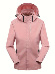 Rainproof Detachable Outdoor Jacket Zipper Pockets Hooded Jacket
