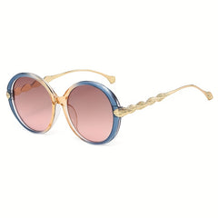 Gradient Frame Sunglasses Leaf Metal Temple UV400