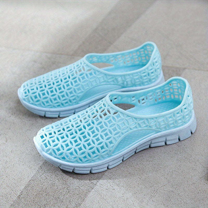 Women's Solid Clogs Casual Flat Shoes Lightweight Breathable Beach Shoes