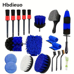 Professional 20pc Car Wheel & Tire Detailing Brush Set