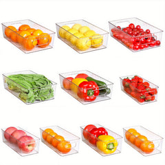 10pcs Stackable Refrigerator Organizer Bins Clear Kitchen Container