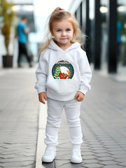 Girls 2pc Christmas Deer Hooded Sweatshirt & Sweatpants Set