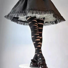 Bandage Striped Mesh Tights Stockings for Women