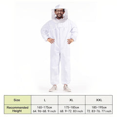 Bee Suit Full Body Beekeeping Jacket Removable Hat