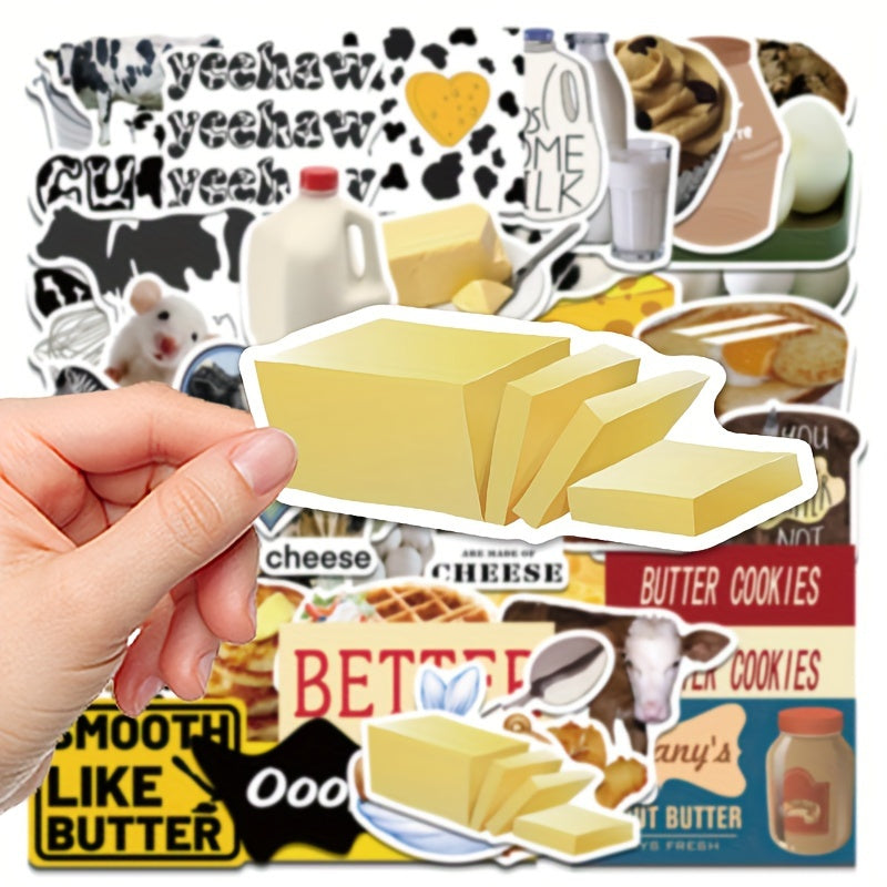 50pcs Salt Cow Butter Series Graffiti Stickers Waterproof DIY Diary Sticker Pack
