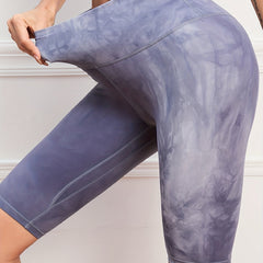 High Waist Tie Dye Yoga Shorts for Women