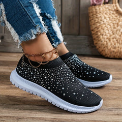 Women's Rhinestone Sock Sneakers Slip On Sports Shoes