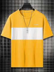Men's Block Short Sleeve T shirt Casual Comfy Tees For Summer Mens Clothing