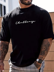Skull Letter Print Men's Graphic Crew Neck T shirt