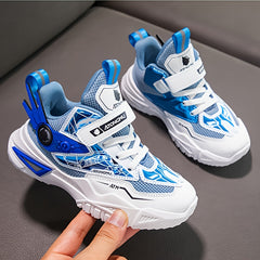 Boys Basketball Shoes Non-Slip Soft Sole Hook & Loop Sneakers