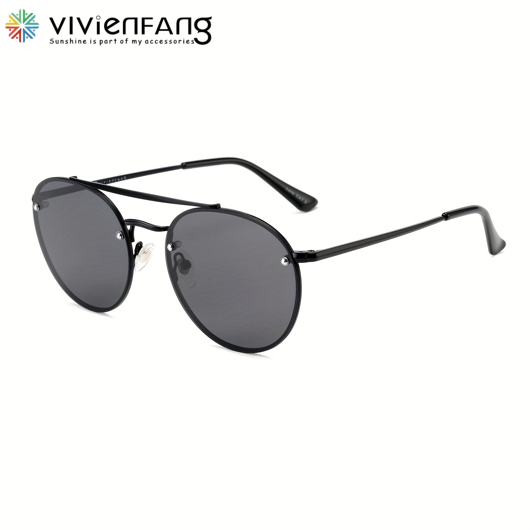 VIVIENFANG Round Polarized Aviator Sunglasses For Men UV Protection