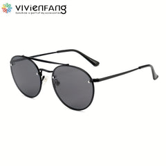 VIVIENFANG Round Polarized Aviator Sunglasses For Men UV Protection
