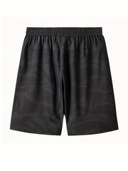 Men's Quick Dry Stretch Shorts with Zipper Pockets & Drawstring