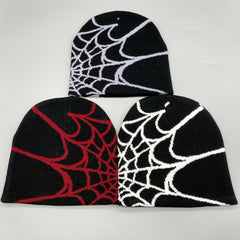 Unisex Spider Web Hip hop Jacquard Beanie Knitted Hat