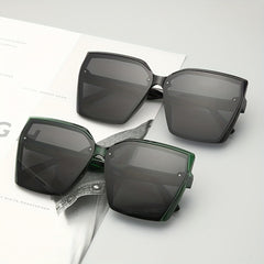 Vintage Oversized Square Sunglasses Women Sun Protection