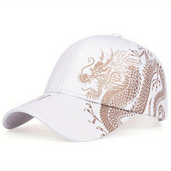 Dragon Print Baseball Cap Breathable Sunscreen Hat Outdoor