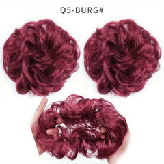 Messy Hair Bun Extensions Curly Wavy Chignon Scrunchy Updo Hairpiece