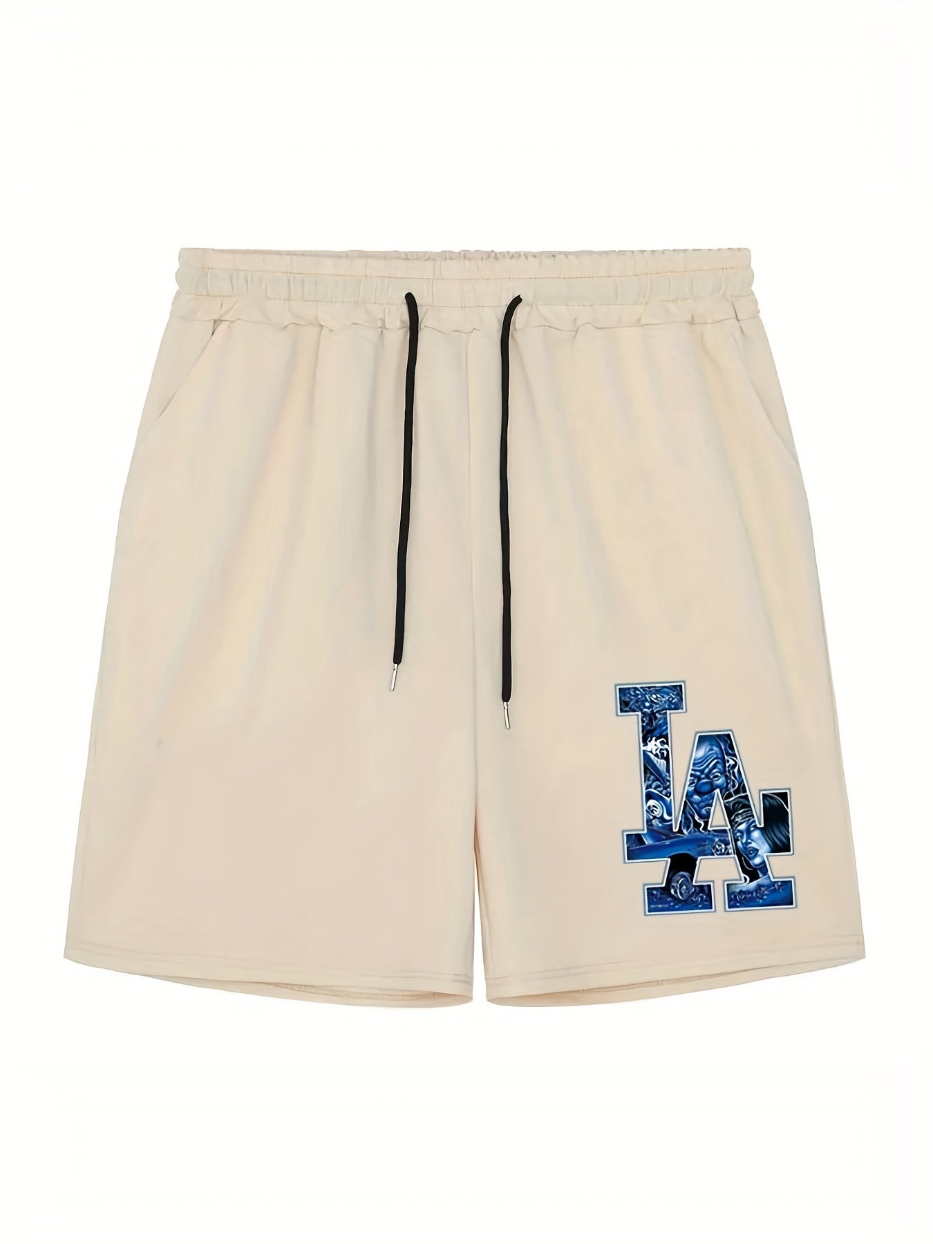 Men's LA Graphic Drawstring Shorts for Summer