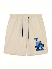 Men's LA Graphic Drawstring Shorts for Summer
