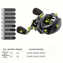 Sealed Drag System Fishing Reel Long Shot Casting Reel Baitcasting Reel