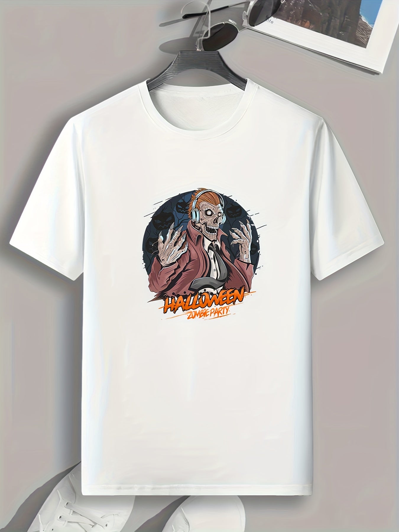Halloween Zombie Party Print Men's Graphic T-shirt