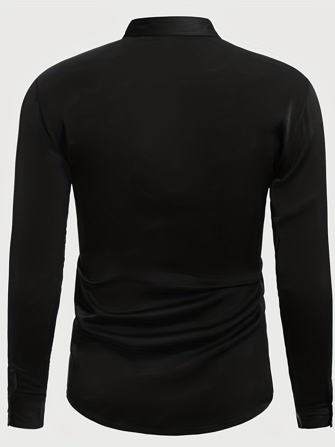 Solid Men's Long Sleeve Lapel Shirt Spring Fall Casual Button Up