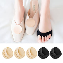 Women's High Heel Forefoot Cushion Pads - Non-slip Insoles & Invisible Socks