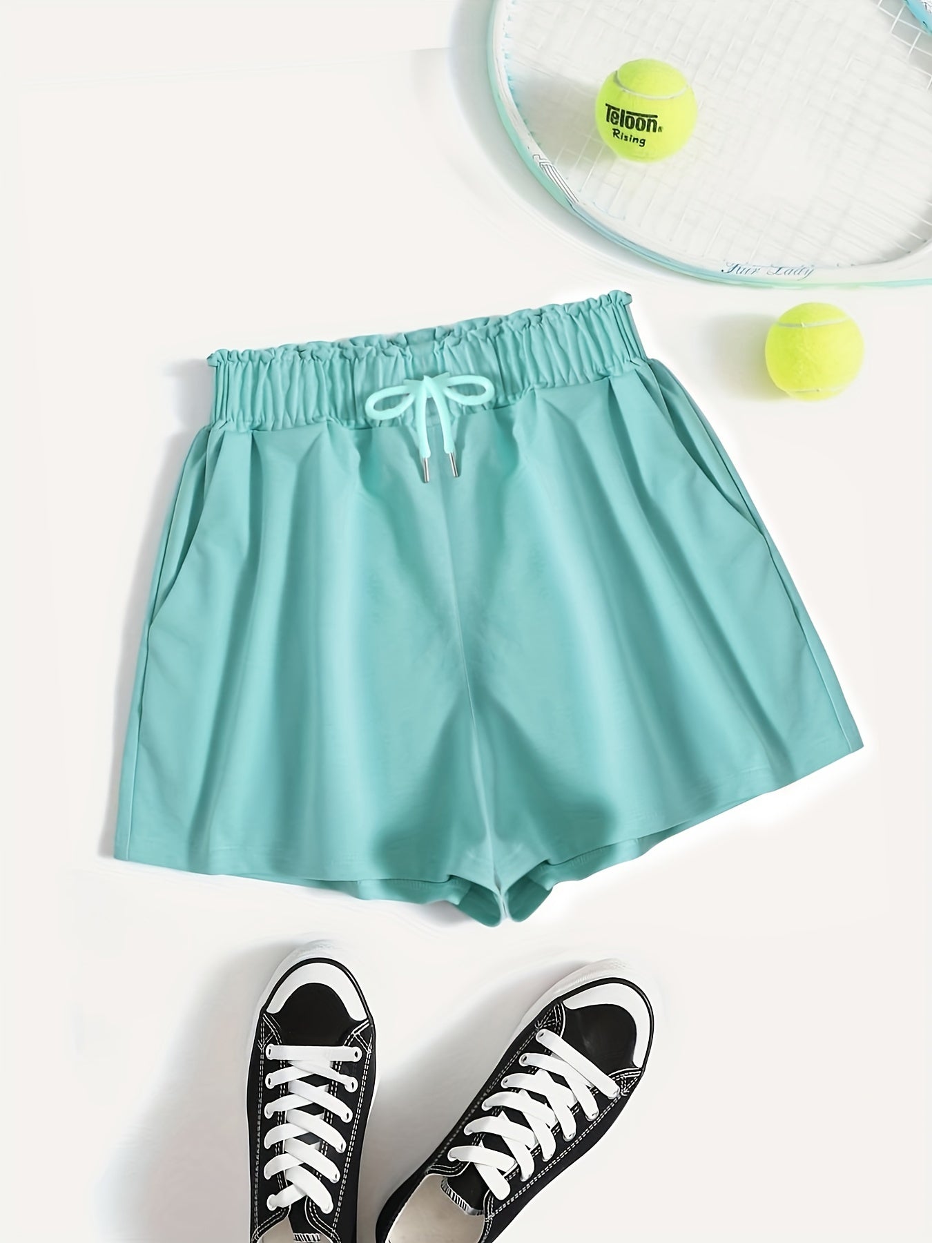 Casual Drawstring Shorts Elastic Waist Summer Shorts