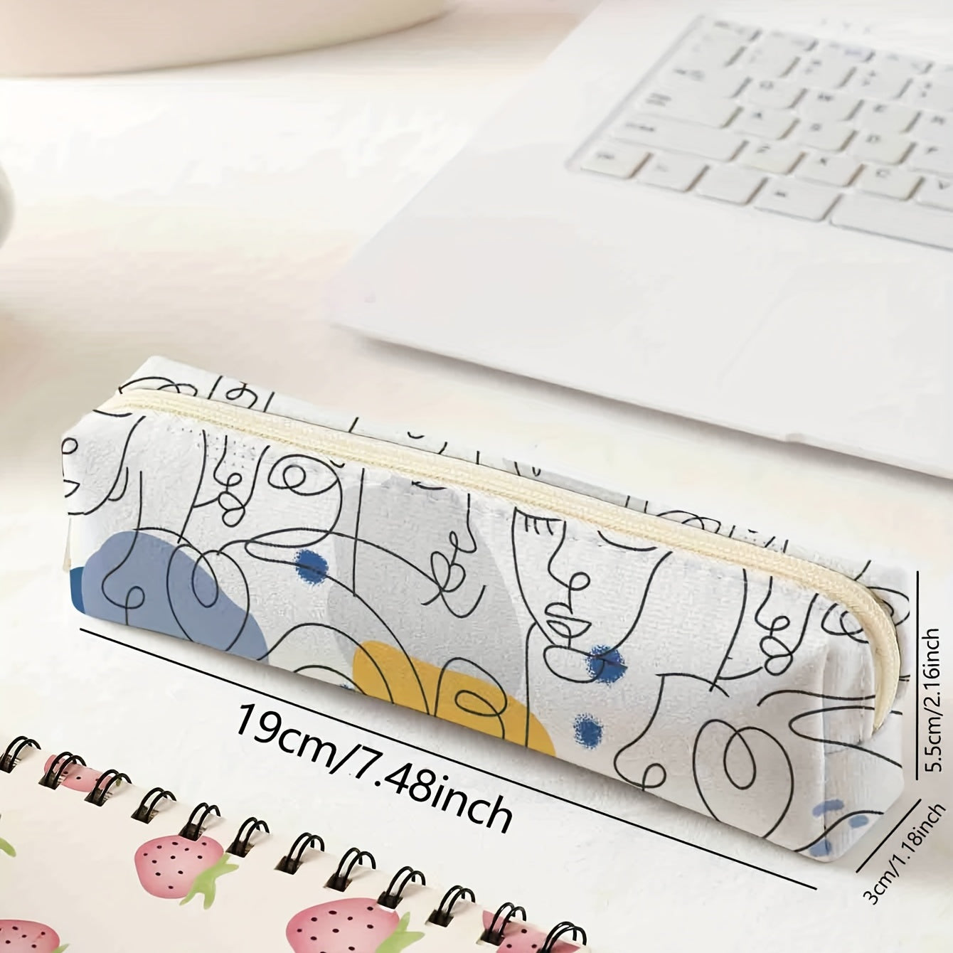 Large Capacity Pencil Case Zippered Pen Storage Bag for School Supplies