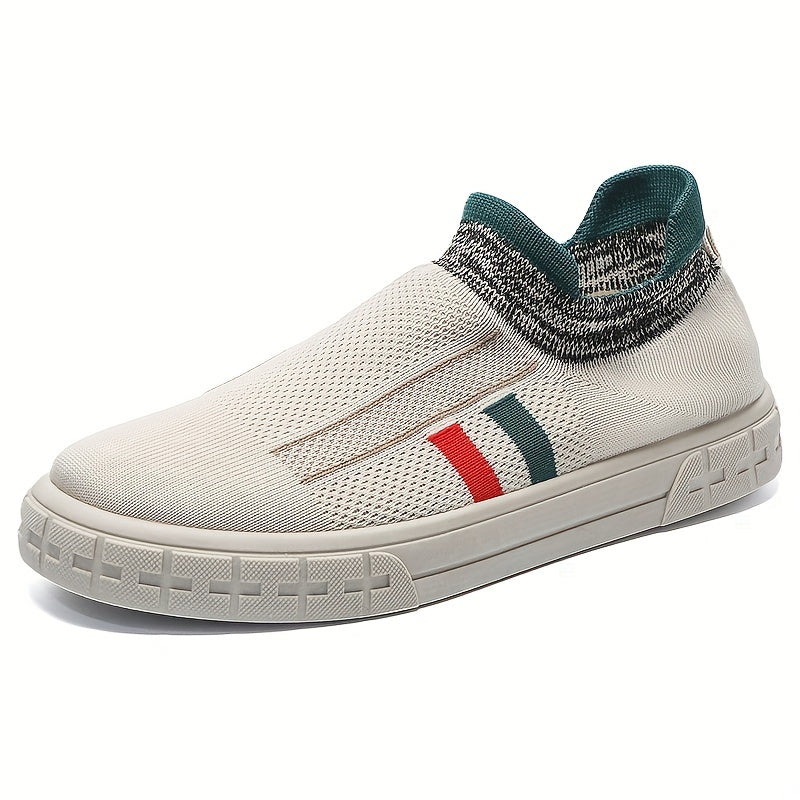 Men's Knitted Breathable Casual Shoes Slip On Sneakers For Traveling Jogging
