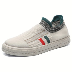 Men's Knitted Breathable Casual Shoes Slip On Sneakers For Traveling Jogging