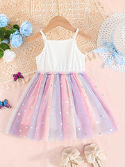 Toddler Girls Heart Print Princess Cami Dress for Party