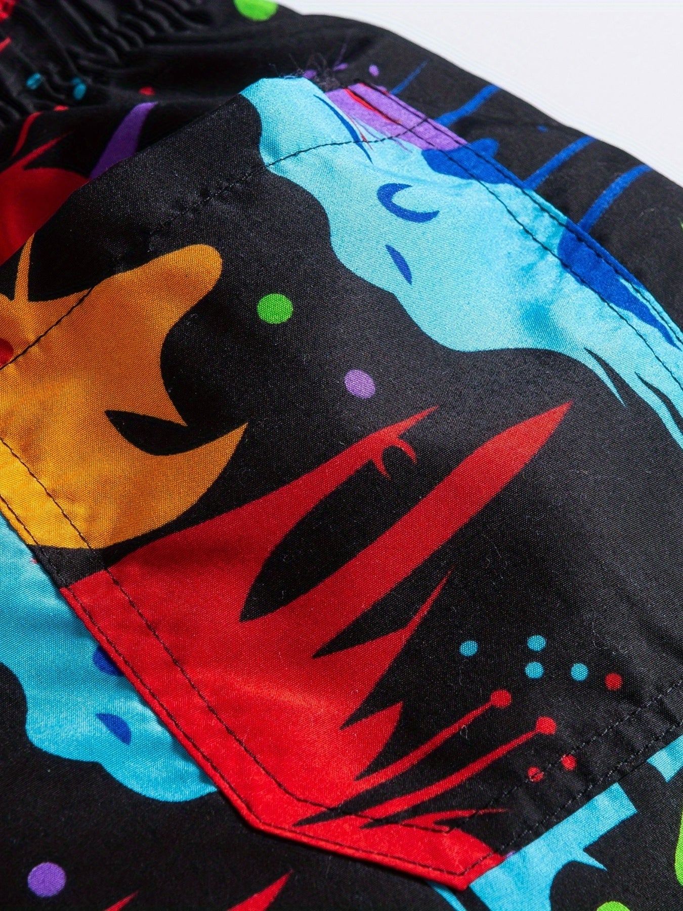 Colorful Paint Splash Print Shorts Casual Summer Pool Beach Shorts