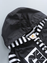 Boys Hooded Sweatshirt Stripes Print Autumn Spring