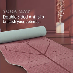 Thickened Non-slip Yoga Mat With Body Guide Line