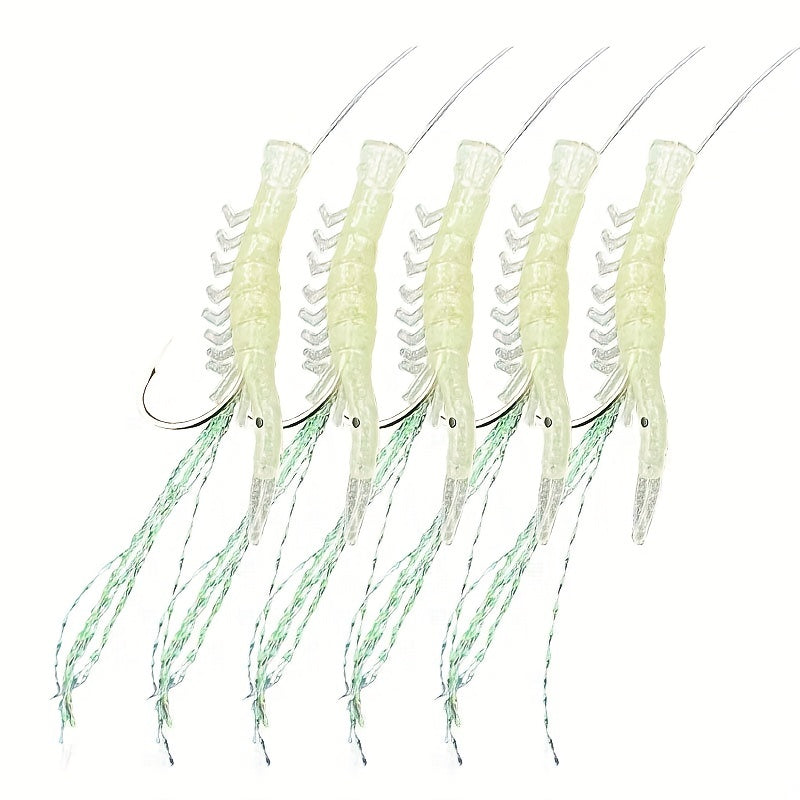 Luminous Fish Hook Set 5 Hooks on a String for Fishing