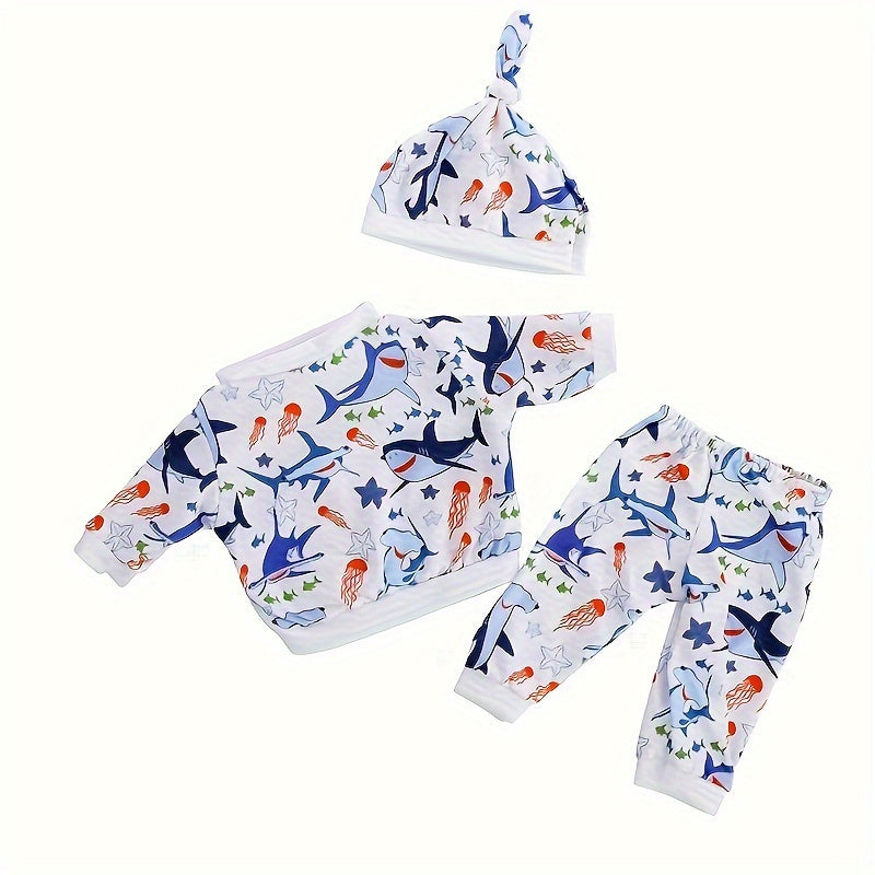 3 Piece Shark Pattern Outfit For 17-18 Inch Dolls - Christmas Gift